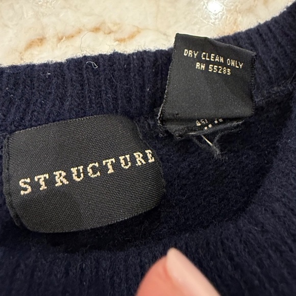 Structure Women's Lambswool Crewneck Sweater; Navy Blue; Size Med. - Picture 4 of 7